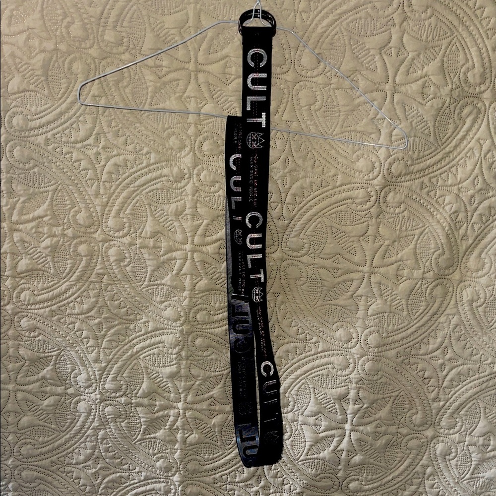 Black CULT Logo Belt Reversible black and gray